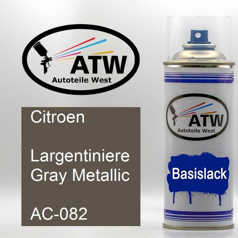 Citroen, Largentiniere Gray Metallic, AC-082: 400ml Sprühdose, von ATW Autoteile West.